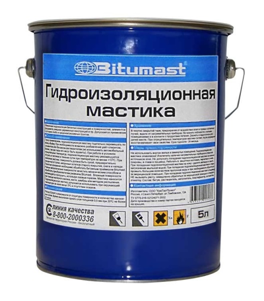 Битумная мастика гидроизоляционная Bitumast 18 кг/21,5 л