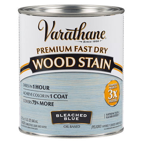 Быстросохнущее тонирующее прозрачное масло Varathane Fast Dry Wood Stain Выбеленный голубой 297425